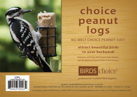 Birds Choice Peanut Suet Log - No Melt 12 Pack