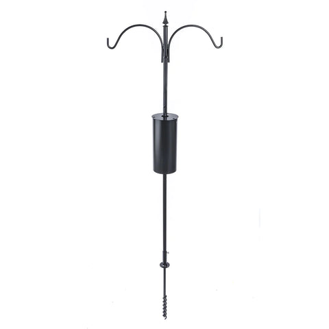 Double Arm Bird Feeder Pole Package w/ Squirrel Baffle