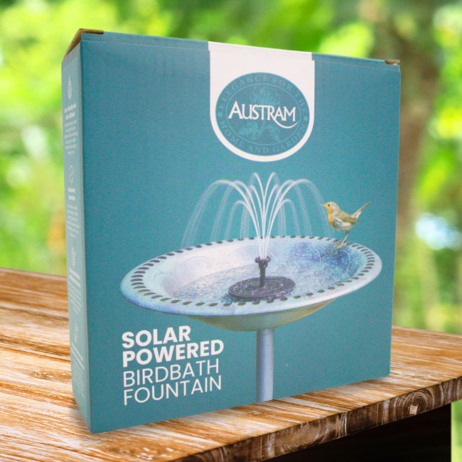 Austram Solar Powered Birdbath Fountain