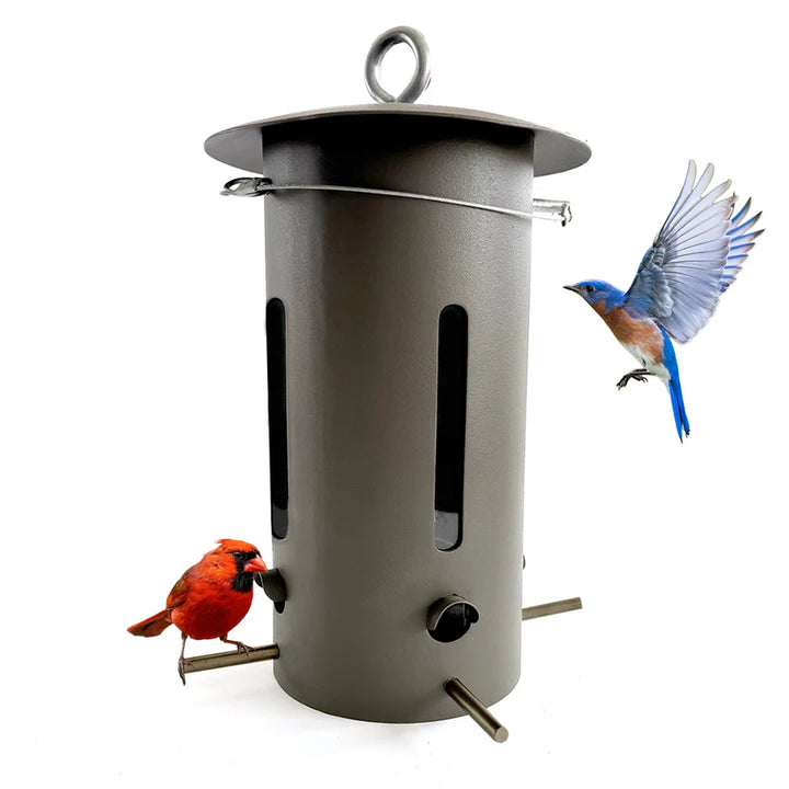 steel bird feeder designed to resist bears