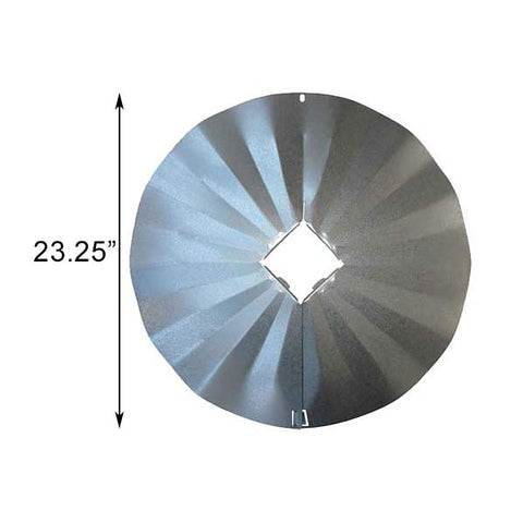 4x4 Post Mounted Squirrel Baffle, Galvanized, 23.25" dia.