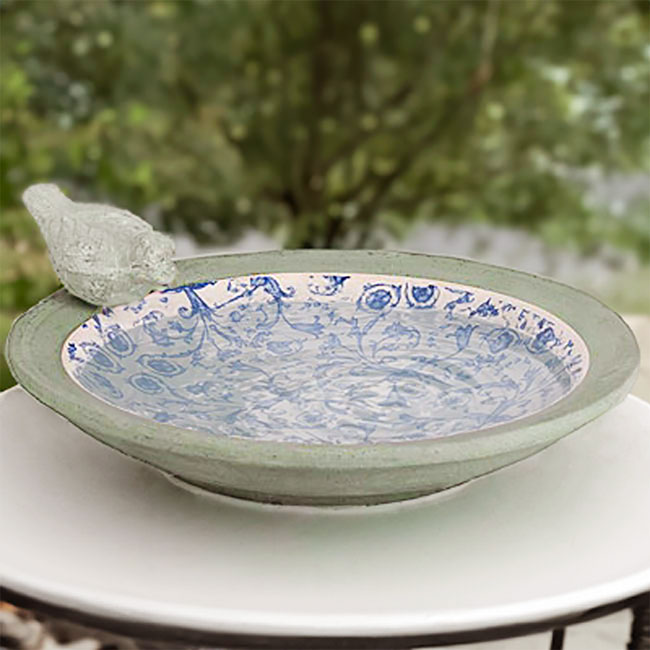 Esschert Design Aged Ceramic Bird Bath
