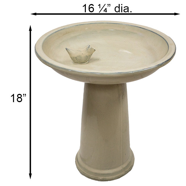 Esschert Design Ceramic Bird Bath and Pedestal