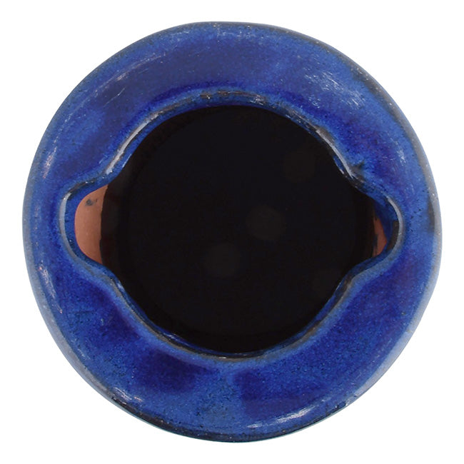 Esschert Design Ceramic Bird Bath and Pedestal, Cobalt Blue