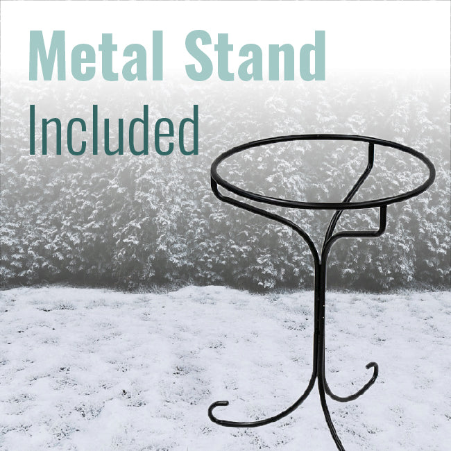 NEW!! Wild Bird Lover's Heated Bird Bath w/Metal Stand, 20"