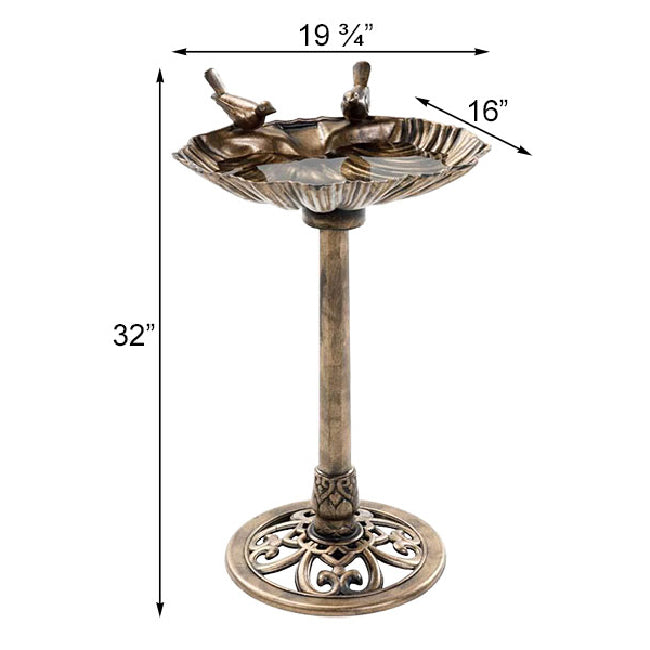 Pompeii Bird Bath, Bronze Colored