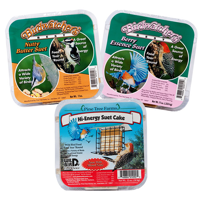 Variety 12 pack of bird food suet for feeders.  