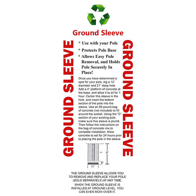 S&K 15' Telescoping Aluminum Pole & Ground Socket