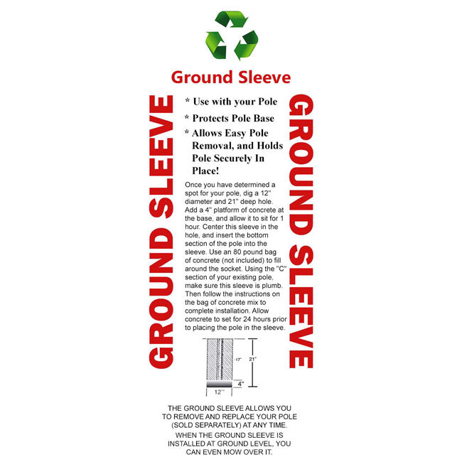 S&K Ground Sleeve for Triangle Poles