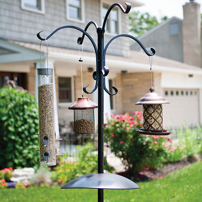 Deluxe Four Arm Bird Feeding Station with Baffle 90 IN