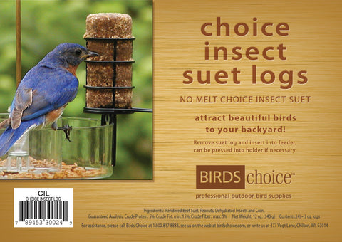 Birds Choice Insect Suet Log - No Melt 12 Pack