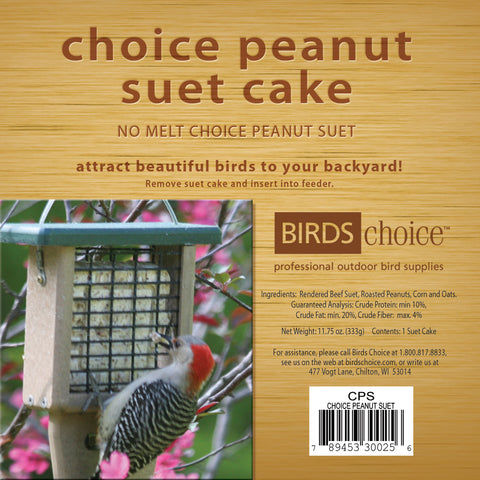 Birds Choice Peanut Suet Cake - 12 Pack